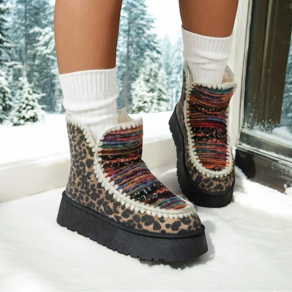 NWT leopard Print Low Top Boots - Picture 3 of 4